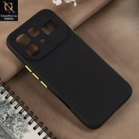 Infinix Note 60 - Black -  New Shockproof Textured Grip Silicone Cover With Premium Micro-Dot Textured Case