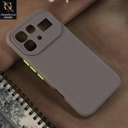 Infinix Note 60 - Gray -  New Shockproof Textured Grip Silicone Cover With Premium Micro-Dot Textured Case
