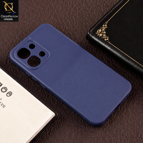 Oppo A6 Pro 4G Cover - Blue -New Shockproof Textured Grip Silicone Cover With Premium Micro-Dot Textured Case