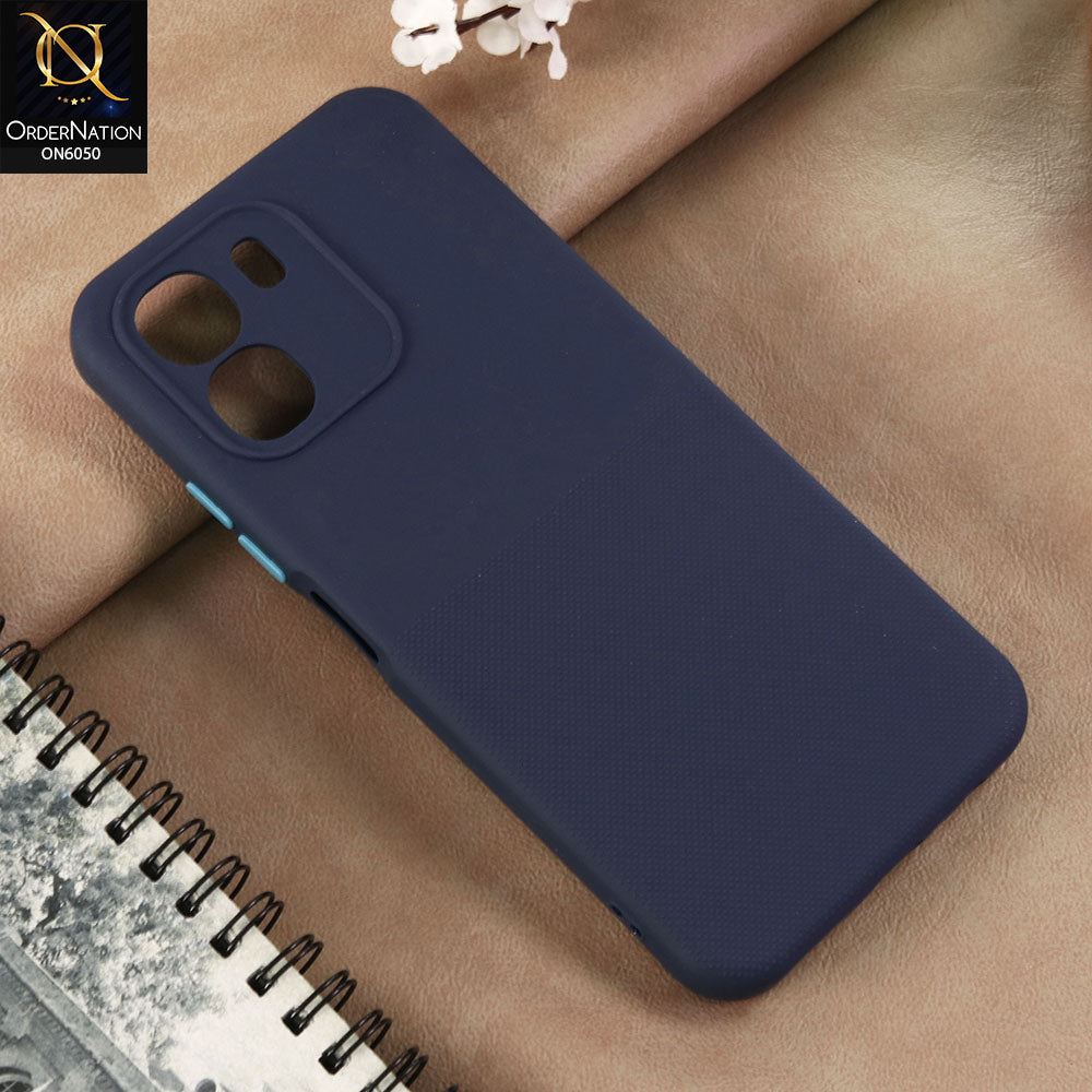 Oppo A6 - Blue -  New Shockproof Textured Grip Silicone Cover With Premium Micro-Dot Textured Case
