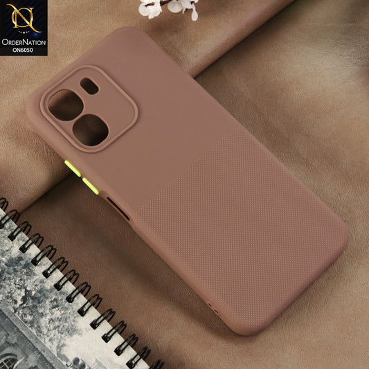 Oppo A6c - Brown -  New Shockproof Textured Grip Silicone Cover With Premium Micro-Dot Textured Case