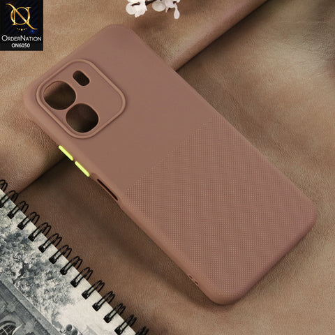Oppo A6 4G - Brown -  New Shockproof Textured Grip Silicone Cover With Premium Micro-Dot Textured Case