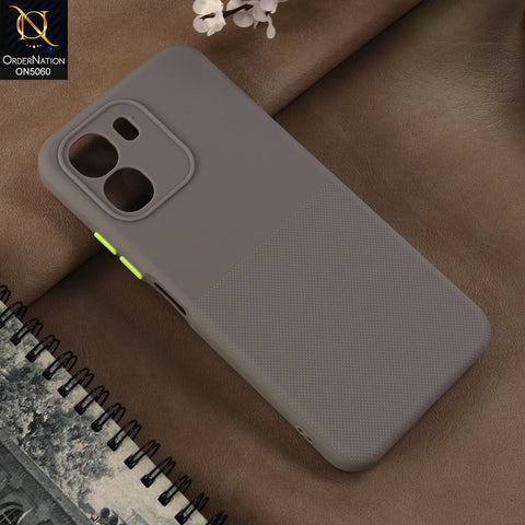 Oppo A6v - Gray -  New Shockproof Textured Grip Silicone Cover With Premium Micro-Dot Textured Case