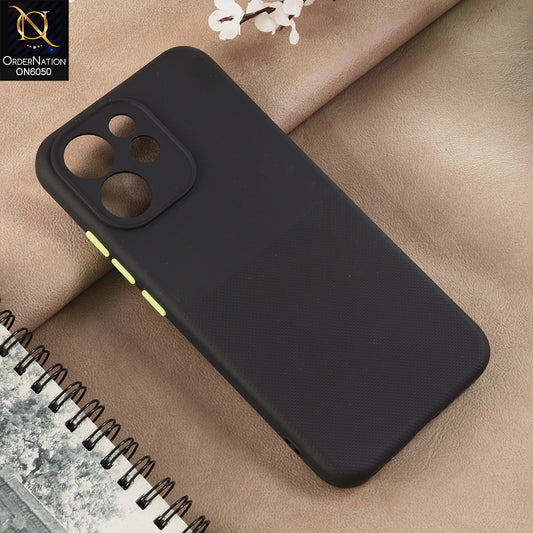 Oppo Reno 15F - Black -  New Shockproof Textured Grip Silicone Cover With Premium Micro-Dot Textured Case