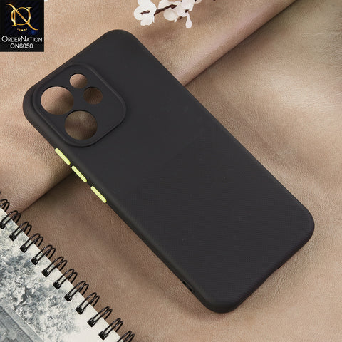 Oppo Reno 15F - Black -  New Shockproof Textured Grip Silicone Cover With Premium Micro-Dot Textured Case