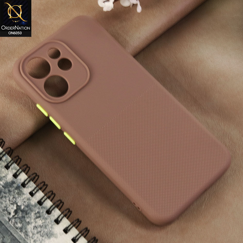 Oppo Reno 15F - Brown -  New Shockproof Textured Grip Silicone Cover With Premium Micro-Dot Textured Case
