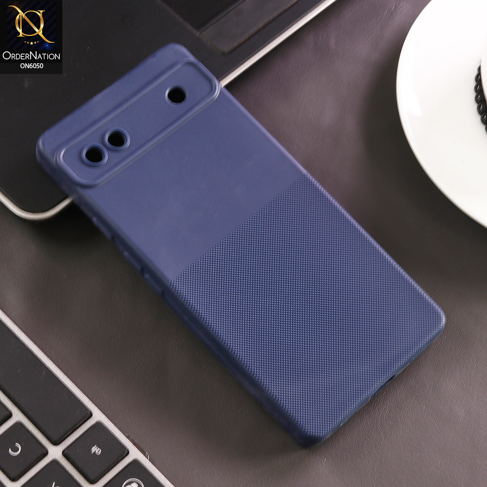 Google Pixel 6a Cover - Bue - New Shockproof Textured Grip Silicone Cover With Premium Micro-Dot Textured Case