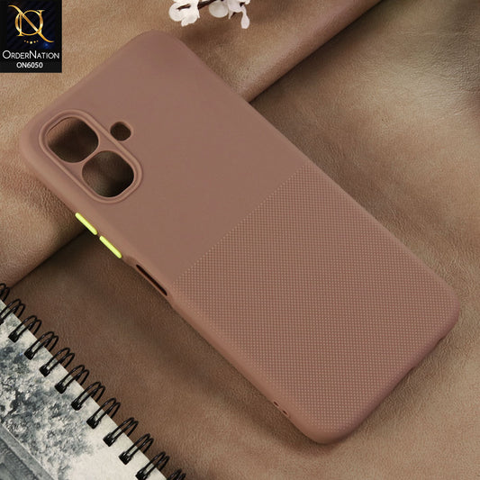 Infinix Smart 20 - Brown -  New Shockproof Textured Grip Silicone Cover With Premium Micro-Dot Textured Case