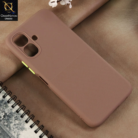Infinix Smart 20 - Brown -  New Shockproof Textured Grip Silicone Cover With Premium Micro-Dot Textured Case