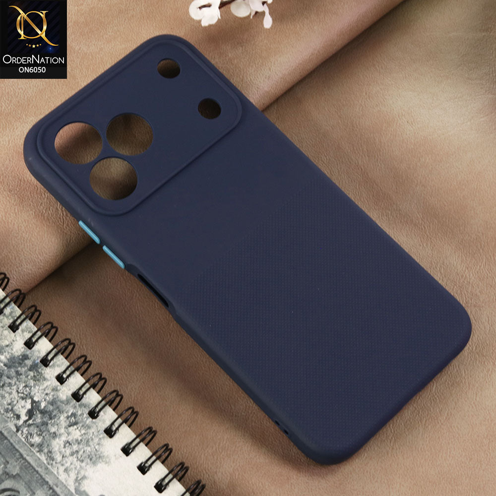 Tecno Spark 50 4G - Blue -  New Shockproof Textured Grip Silicone Cover With Premium Micro-Dot Textured Case