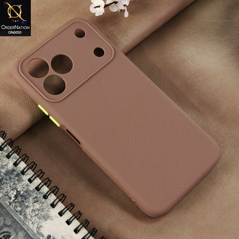 Tecno Spark 50 4G - Brown -  New Shockproof Textured Grip Silicone Cover With Premium Micro-Dot Textured Case