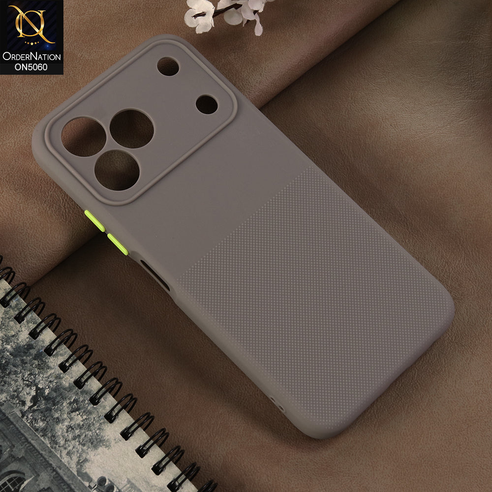 Tecno Spark 50 4G - Gray -  New Shockproof Textured Grip Silicone Cover With Premium Micro-Dot Textured Case