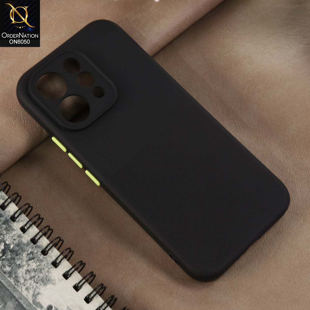 Vivo V70 - Black -  New Shockproof Textured Grip Silicone Cover With Premium Micro-Dot Textured Case