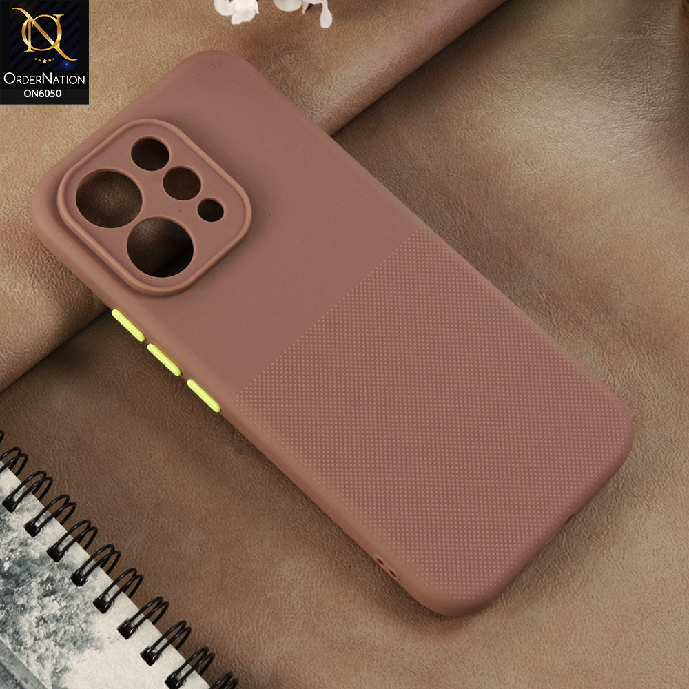 Vivo V70 - Brown -  New Shockproof Textured Grip Silicone Cover With Premium Micro-Dot Textured Case