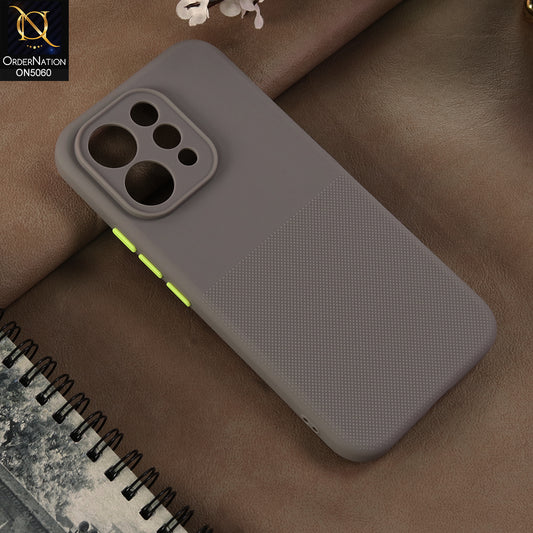 Vivo V70 - Gray -  New Shockproof Textured Grip Silicone Cover With Premium Micro-Dot Textured Case