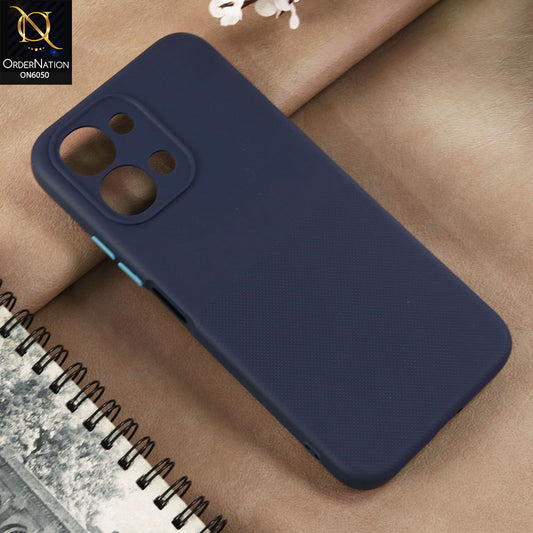 Vivo Y31d - Blue -  New Shockproof Textured Grip Silicone Cover With Premium Micro-Dot Textured Case