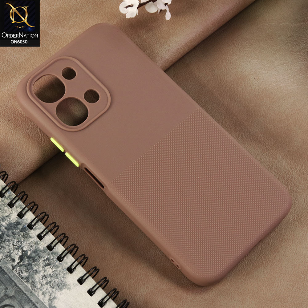 Vivo Y31d - Brown -  New Shockproof Textured Grip Silicone Cover With Premium Micro-Dot Textured Case