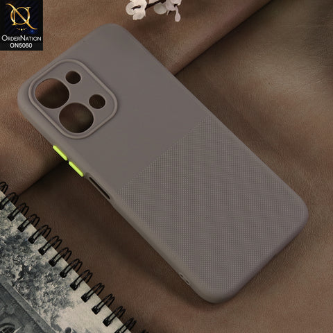Vivo Y31d - Gray -  New Shockproof Textured Grip Silicone Cover With Premium Micro-Dot Textured Case