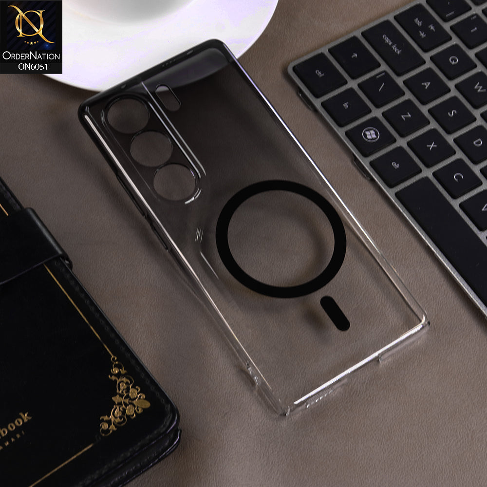 Tecno Camon 40 Cover - Black -  New Gradient Crystal Clear MagSafe Phone Case – Luxury Semi-Transparent Cover