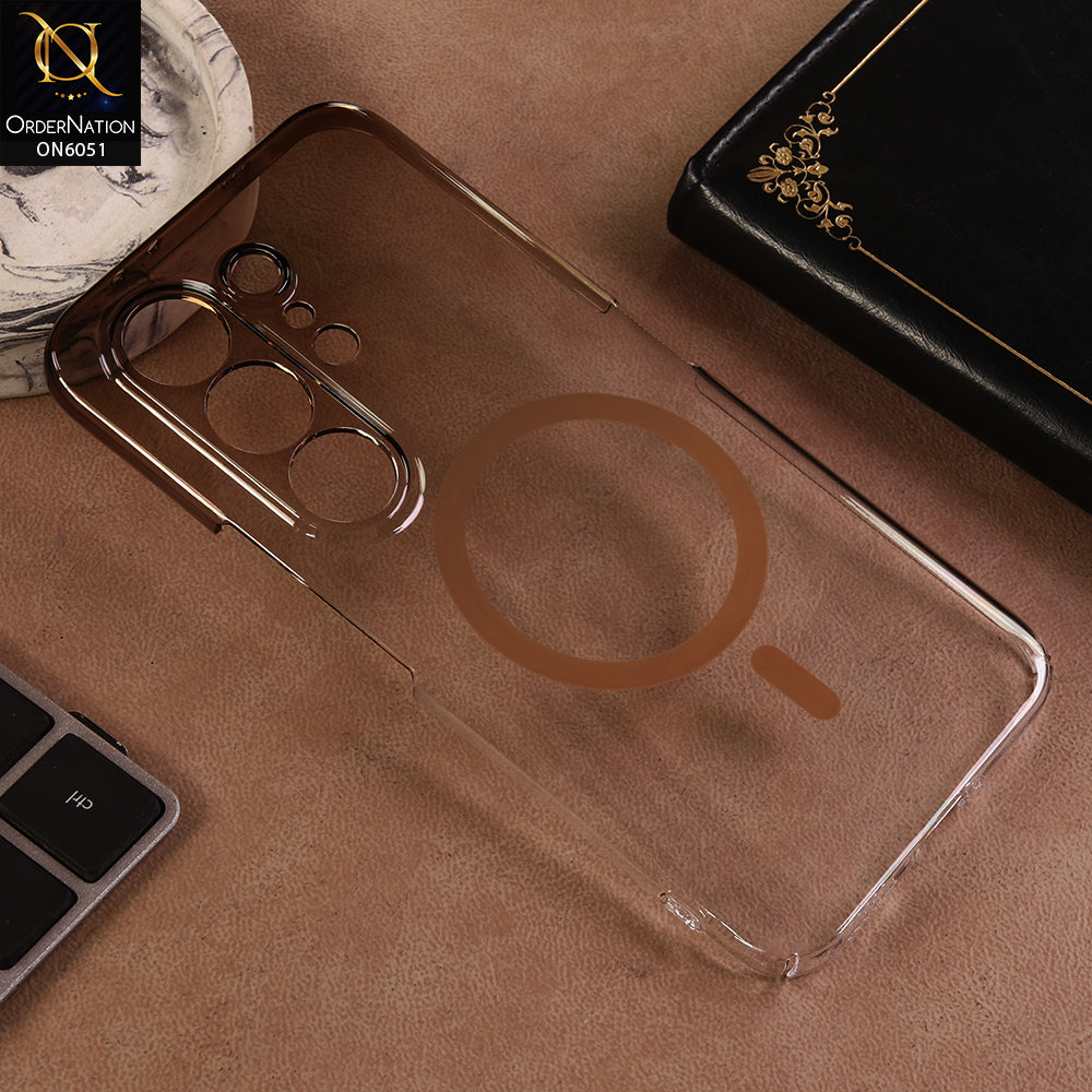 Tecno Camon 50 4G Cover - Brown - New Gradient Crystal Clear MagSafe Phone Case – Luxury Semi-Transparent Cover