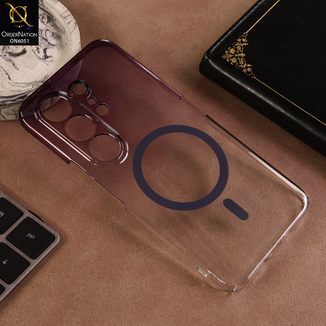 Tecno Camon 50 4G Cover - Purple - New Gradient Crystal Clear MagSafe Phone Case – Luxury Semi-Transparent Cover