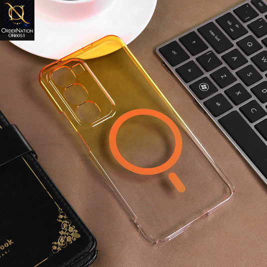 Infinix Hot 60 Pro Plus Cover - Yellow -  New Gradient Crystal Clear MagSafe Phone Case – Luxury Semi-Transparent Cover