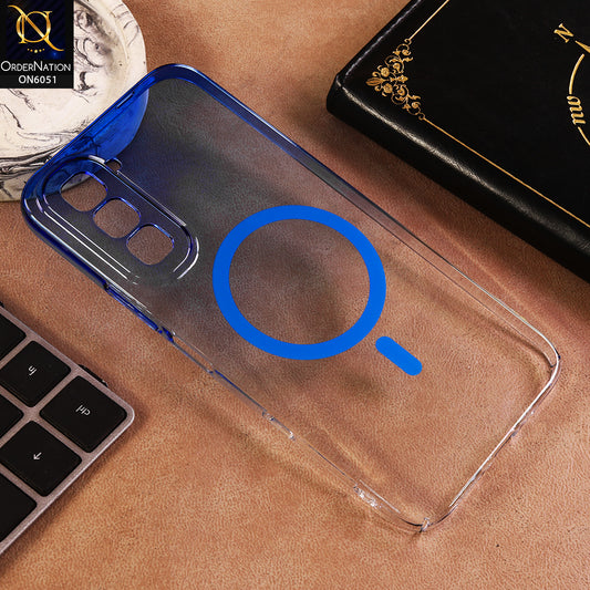 Infinix Hot 70 Cover - Blue - New Gradient Crystal Clear MagSafe Phone Case – Luxury Semi-Transparent Cover