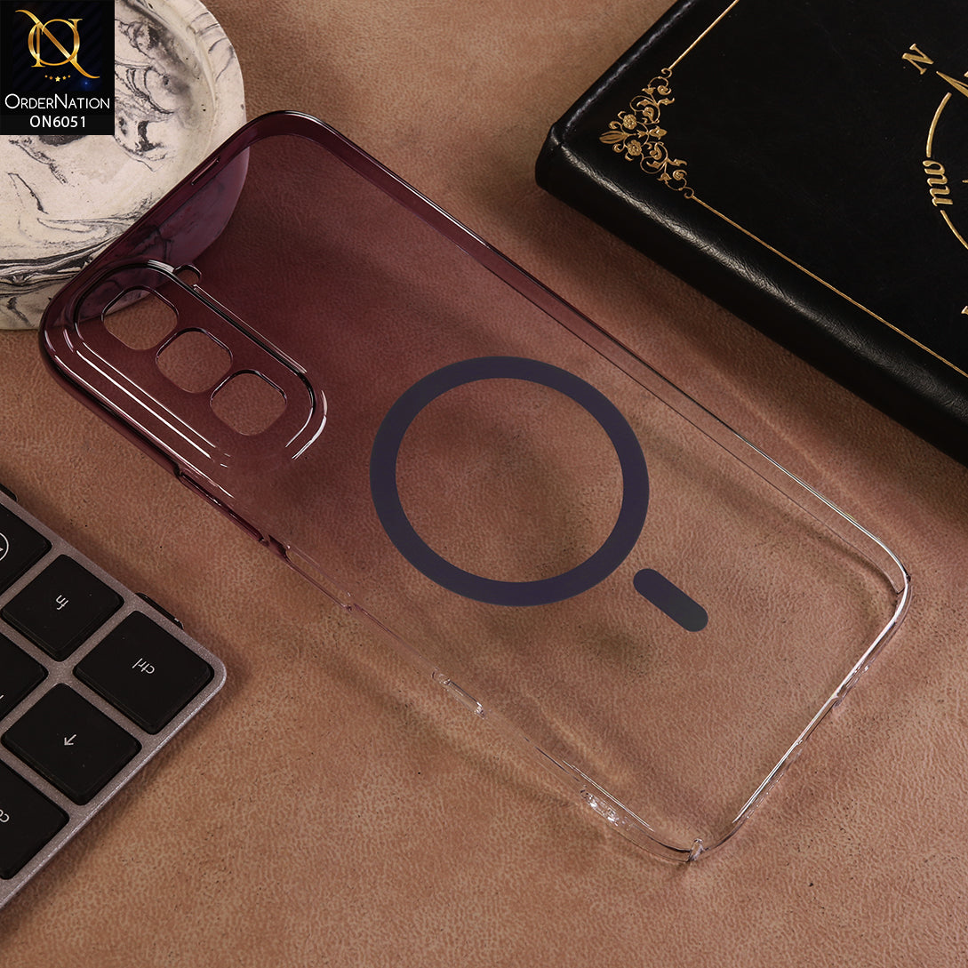 Infinix Hot 70 Cover - Purple - New Gradient Crystal Clear MagSafe Phone Case – Luxury Semi-Transparent Cover