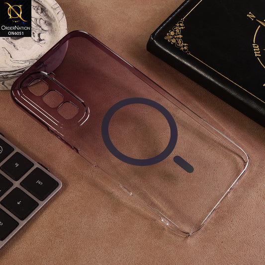Infinix Hot 70 Cover - Purple - New Gradient Crystal Clear MagSafe Phone Case – Luxury Semi-Transparent Cover