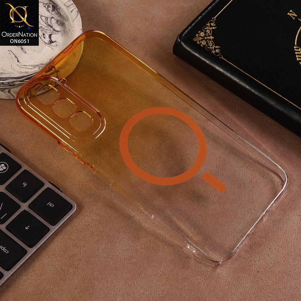 Infinix Hot 70 Cover - Yellow - New Gradient Crystal Clear MagSafe Phone Case – Luxury Semi-Transparent Cover