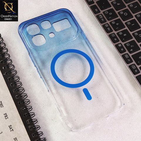 Infinix Note 60 Pro Cover - Blue - New Gradient Crystal Clear MagSafe Phone Case – Luxury Semi-Transparent Cover