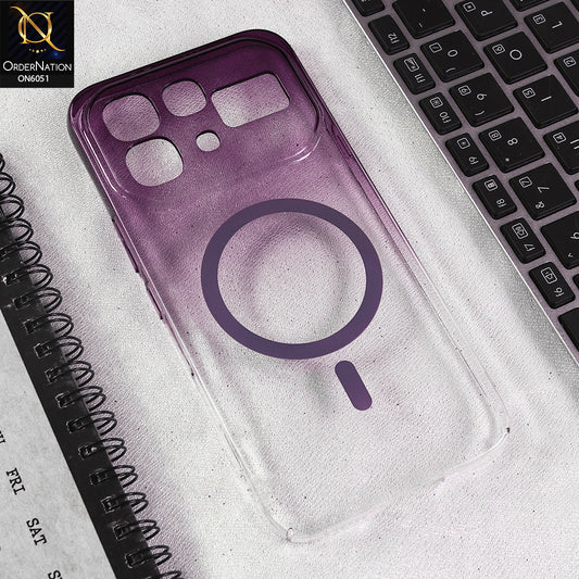 Infinix Note 60 Pro Cover - Purple - New Gradient Crystal Clear MagSafe Phone Case – Luxury Semi-Transparent Cover