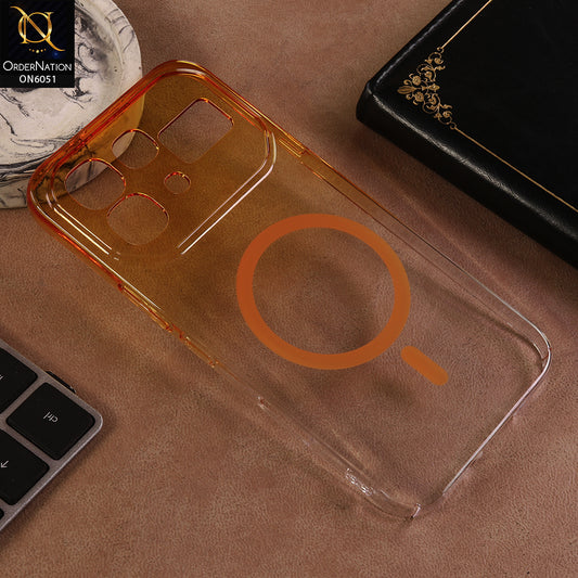 Infinix Note 60 Pro Cover - Yellow - New Gradient Crystal Clear MagSafe Phone Case – Luxury Semi-Transparent Cover