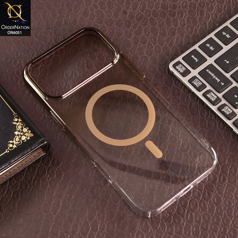 iPhone 17 Pro Max Cover - Brown - New Gradient Crystal Clear MagSafe Phone Case – Luxury Semi-Transparent Cover