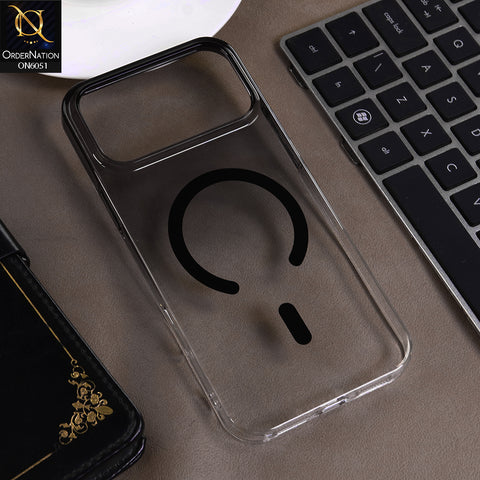 iPhone 17 Pro Cover - Black -  New Gradient Crystal Clear MagSafe Phone Case – Luxury Semi-Transparent Cover
