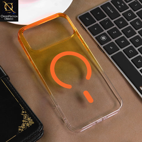 iPhone 17 Pro Max Cover - Yellow -  New Gradient Crystal Clear MagSafe Phone Case – Luxury Semi-Transparent Cover