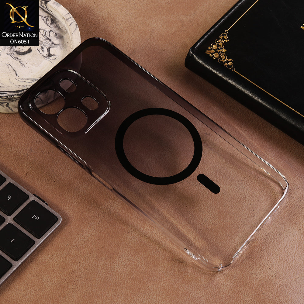Oppo A6 Cover - Black - New Gradient Crystal Clear MagSafe Phone Case – Luxury Semi-Transparent Cover