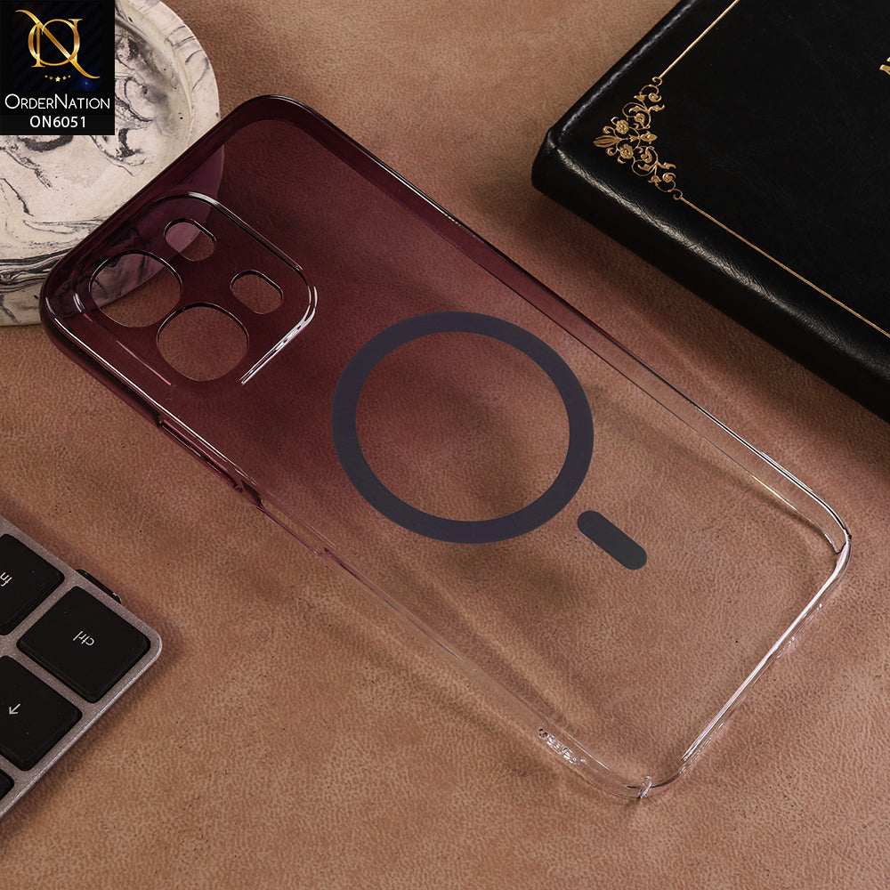 Oppo A6 4G Cover - Purple - New Gradient Crystal Clear MagSafe Phone Case – Luxury Semi-Transparent Cover