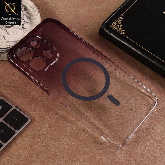 Oppo A6c Cover - Purple - New Gradient Crystal Clear MagSafe Phone Case – Luxury Semi-Transparent Cover