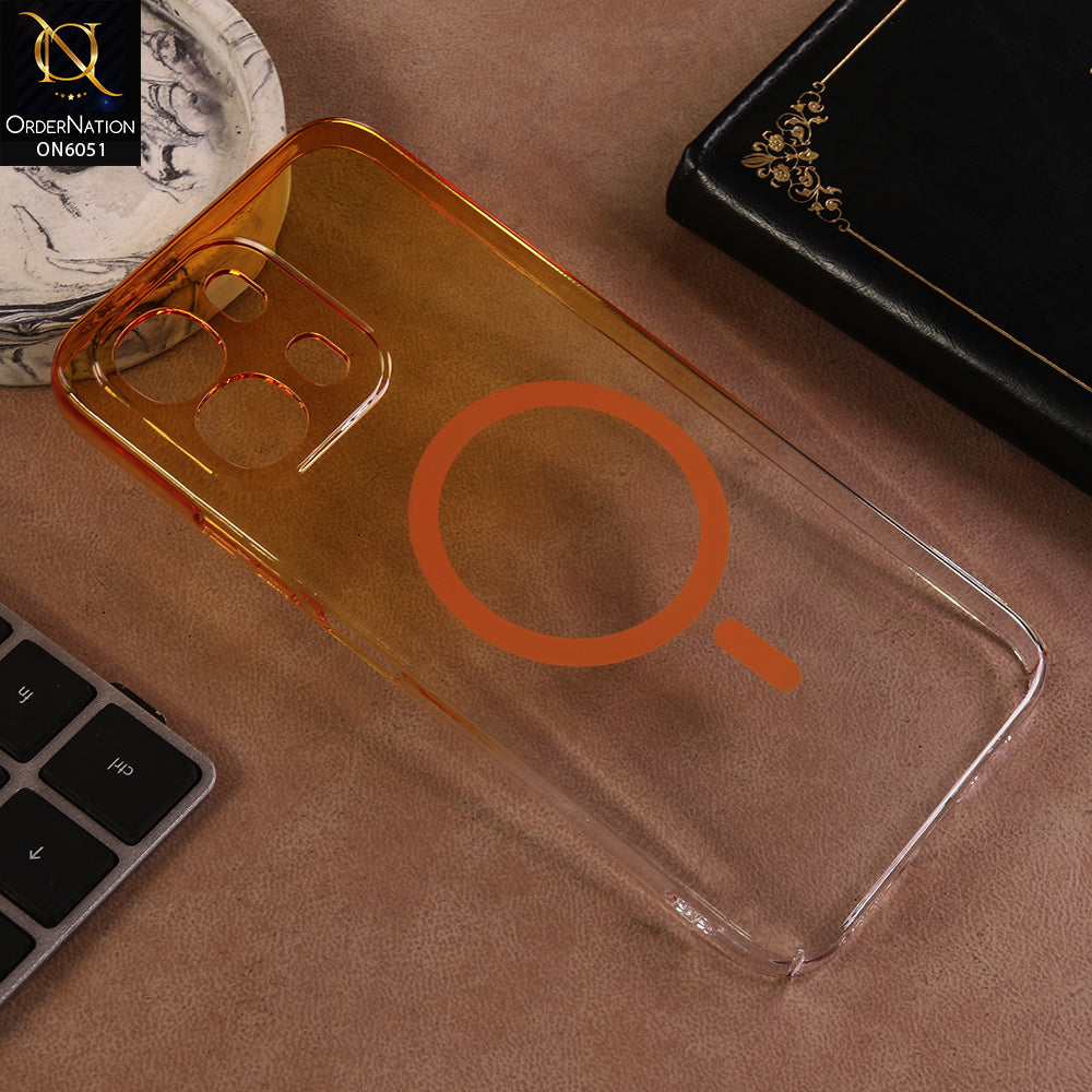 Oppo A6 Cover - Yellow - New Gradient Crystal Clear MagSafe Phone Case – Luxury Semi-Transparent Cover