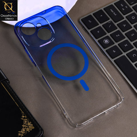 Tecno Spark Go 1 Cover - Blue -  New Gradient Crystal Clear MagSafe Phone Case – Luxury Semi-Transparent Cover