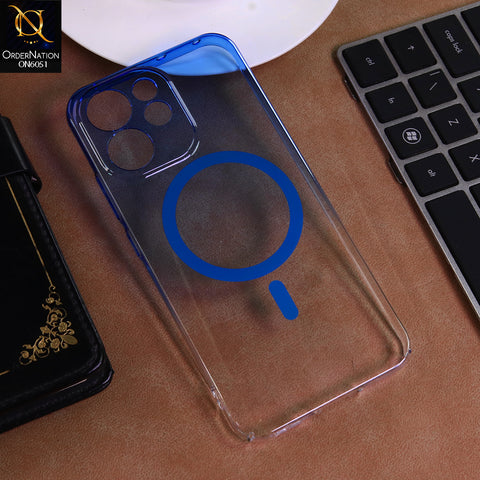 Oppo Reno 15F Cover - Blue -  New Gradient Crystal Clear MagSafe Phone Case – Luxury Semi-Transparent Cover