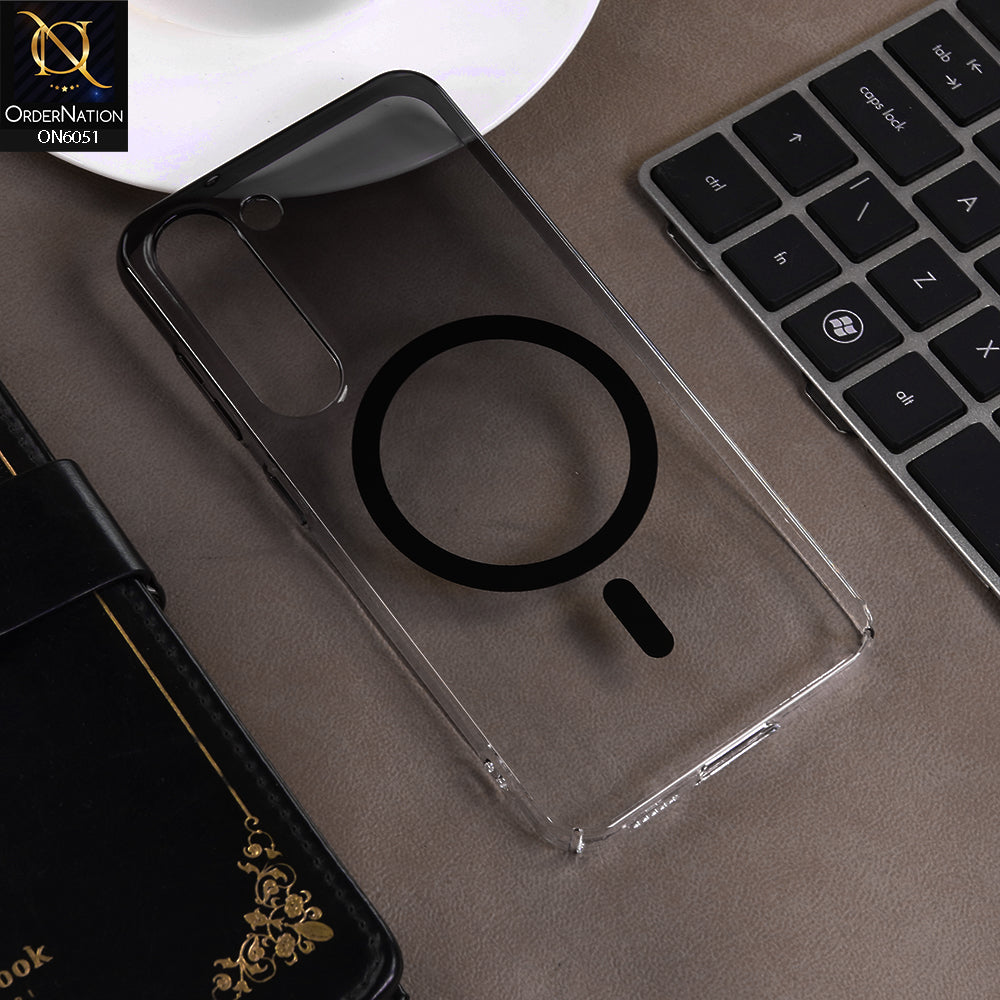 Samsung Galaxy S23 5G Cover - Black -  New Gradient Crystal Clear MagSafe Phone Case – Luxury Semi-Transparent Cover
