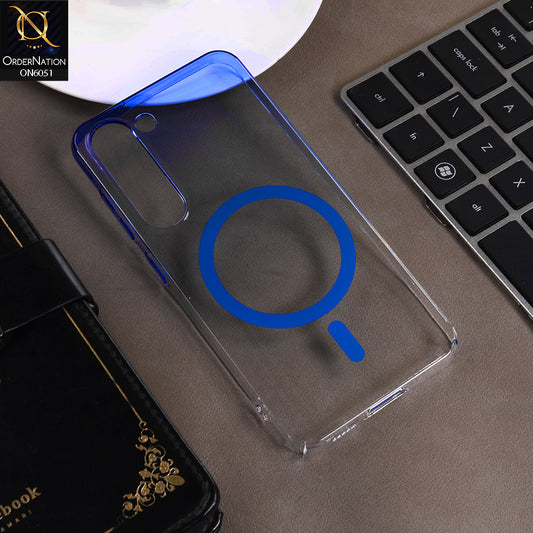 Samsung Galaxy S23 5G Cover - Blue -  New Gradient Crystal Clear MagSafe Phone Case – Luxury Semi-Transparent Cover