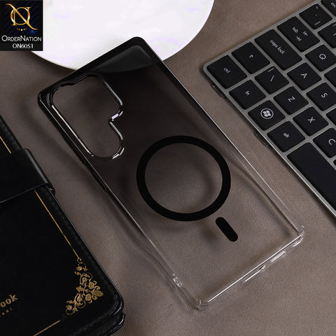 Samsung Galaxy S25 Ultra Cover - Black -  New Gradient Crystal Clear MagSafe Phone Case – Luxury Semi-Transparent Cover