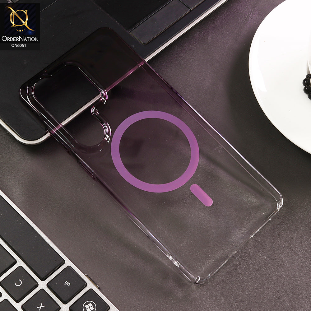 Samsung Galaxy S25 Ultra Cover - Purple - New Gradient Crystal Clear MagSafe Phone Case – Luxury Semi-Transparent Cover