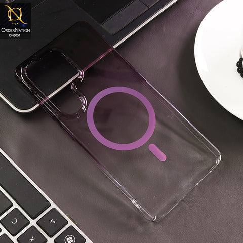 Samsung Galaxy S25 Ultra Cover - Purple - New Gradient Crystal Clear MagSafe Phone Case – Luxury Semi-Transparent Cover
