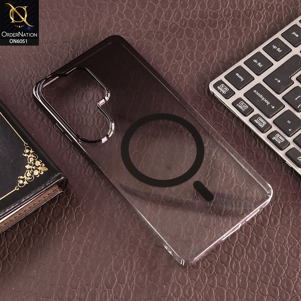 Samsung Galaxy S26 Ultra Cover - Black - New Gradient Crystal Clear MagSafe Phone Case – Luxury Semi-Transparent Cover