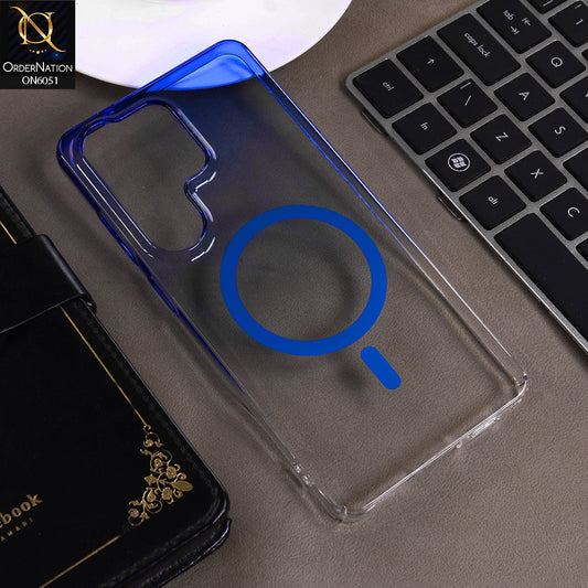 Samsung Galaxy S26 Ultra Cover - Blue -  New Gradient Crystal Clear MagSafe Phone Case – Luxury Semi-Transparent Cover