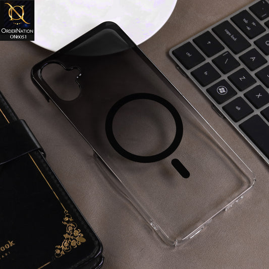 Samsung Galaxy A06 Cover - Black -  New Gradient Crystal Clear MagSafe Phone Case – Luxury Semi-Transparent Cover